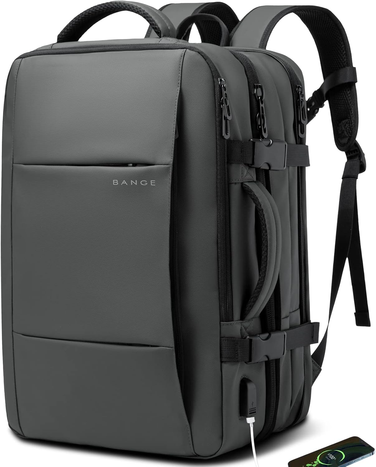 Expandable 26–45L Waterproof Travel Backpack with Laptop Compartment & Duffle Option