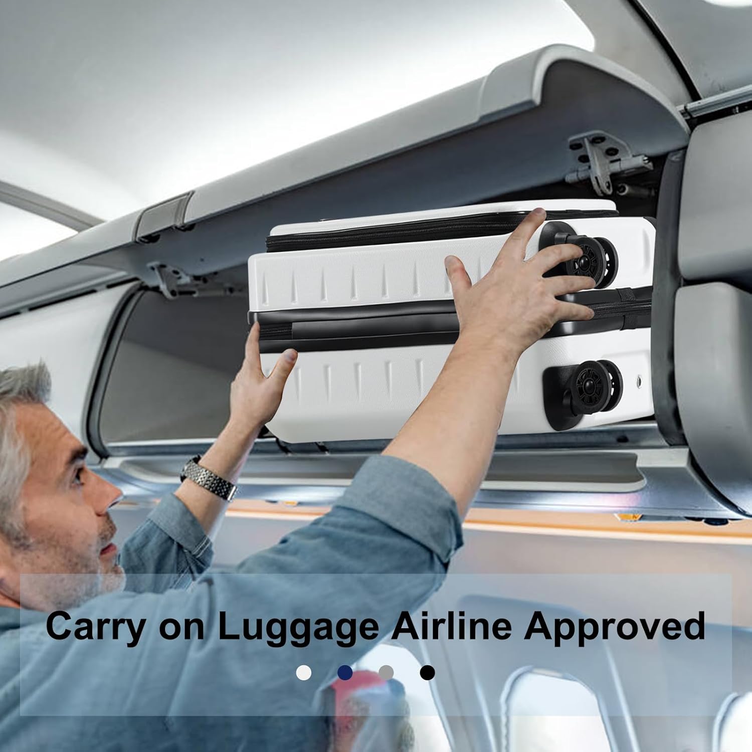 Expandable Hard Shell Suitcase with Front Pocket and TSA Lock