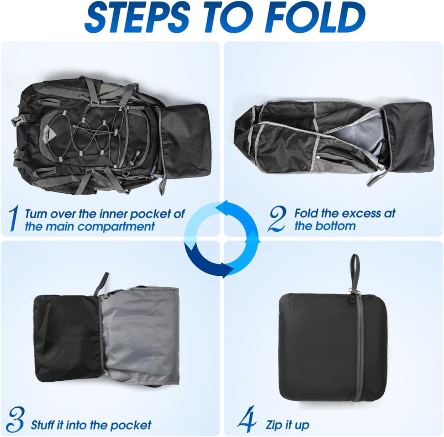 40L Waterproof Hiking and Camping Backpack – Lightweight & Foldable – 1+1 FREE