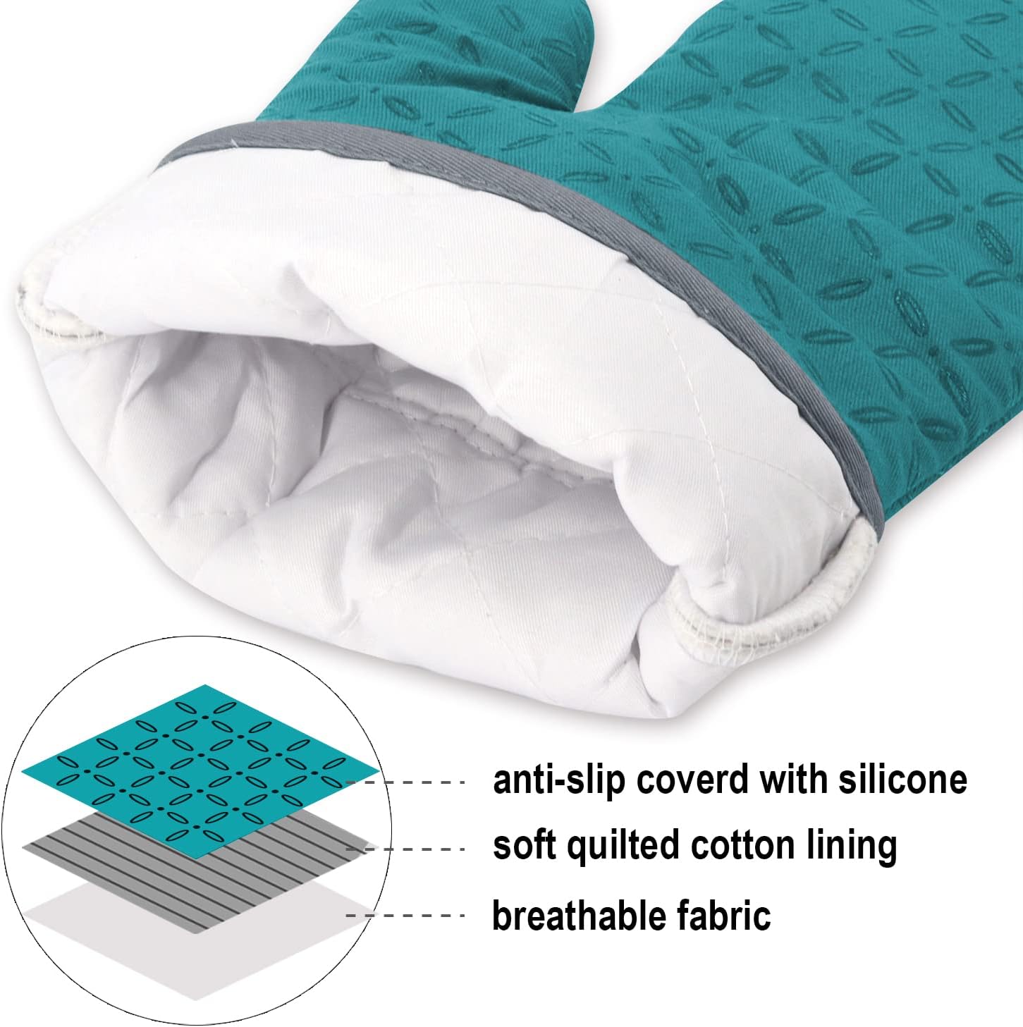 6-Piece Heat-Resistant Oven Glove and Pot Holder Set