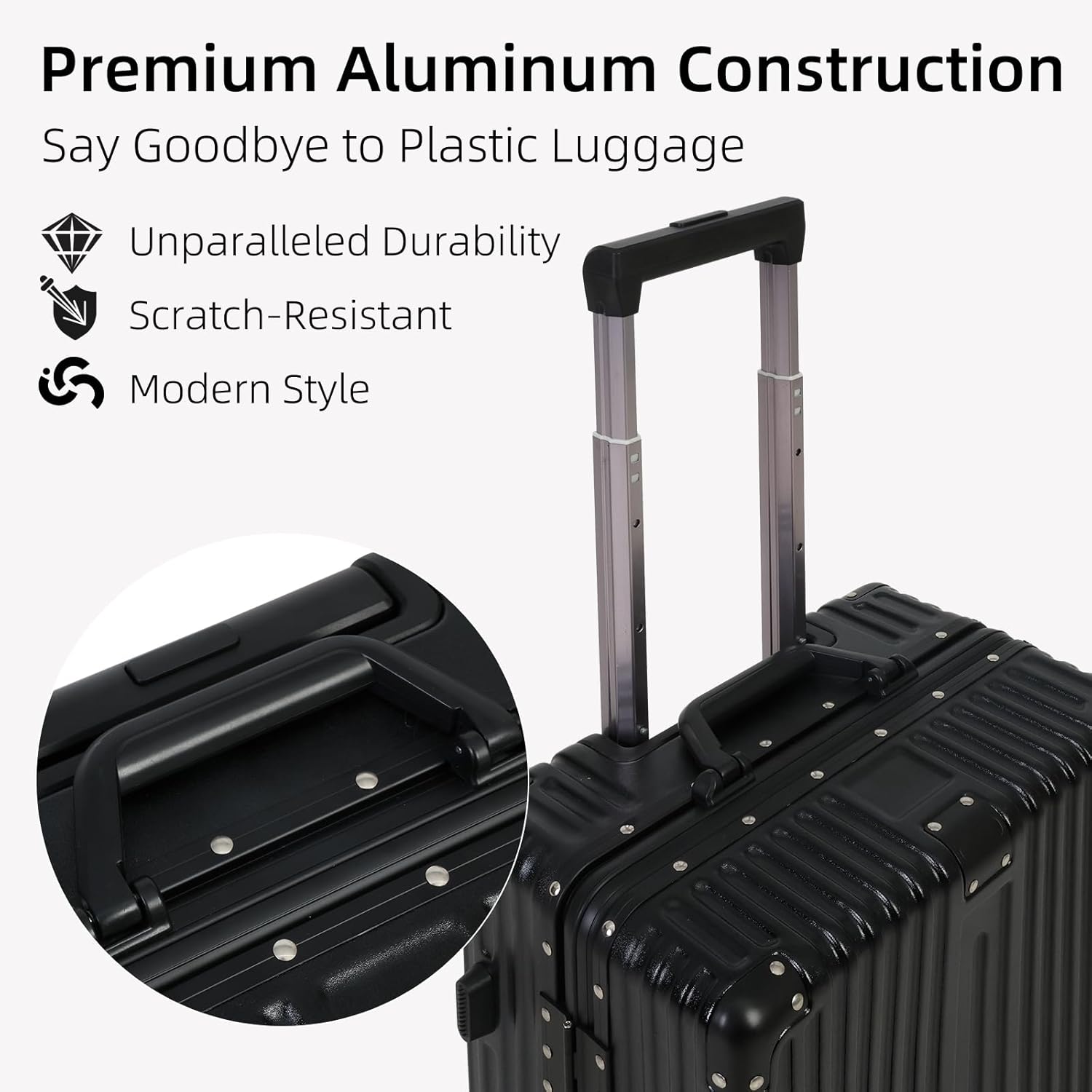 Aluminium Frame Hand Luggage with TSA Lock and Quiet Wheels