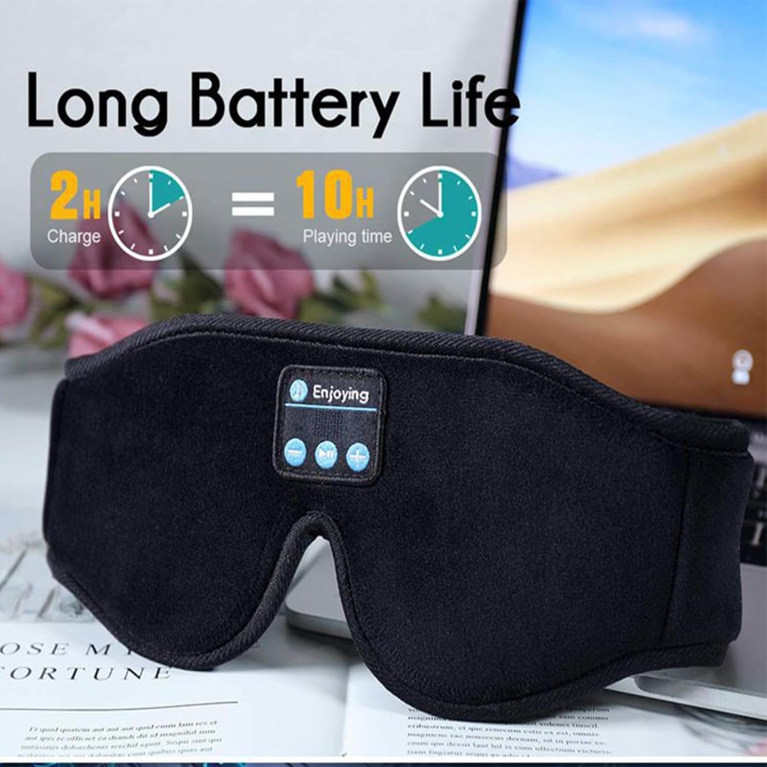 SleepSync - Sleep Mask with Sound Integration - Comfortable Sleep