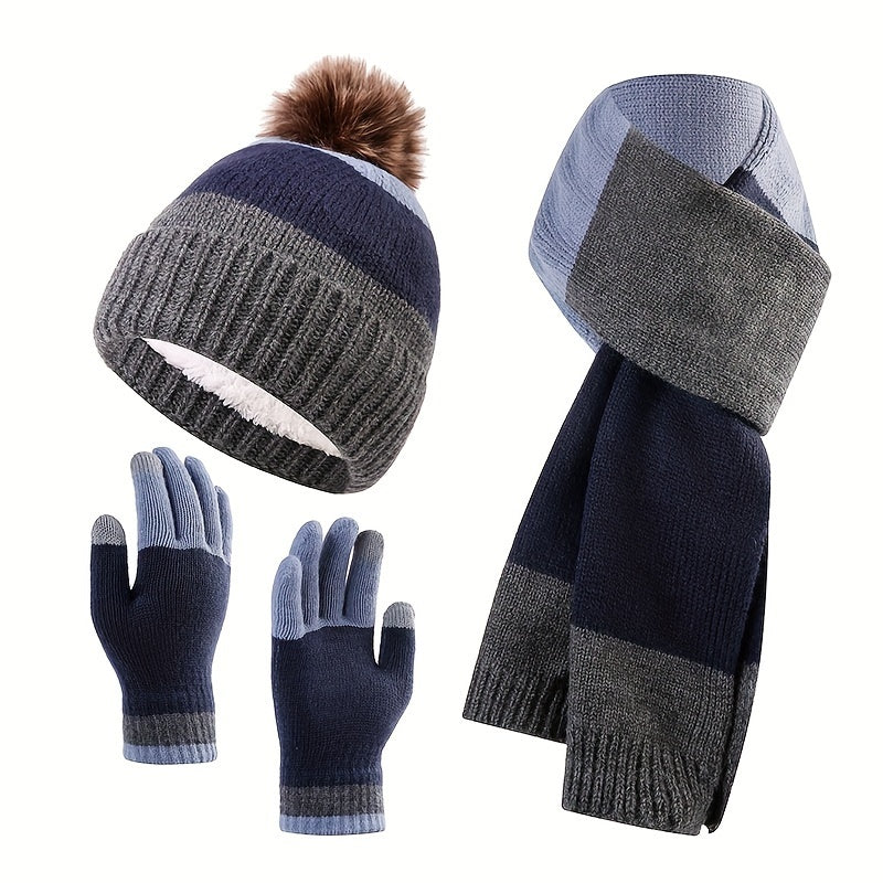 Trendy Winter Set - Beanie, Scarf and Gloves for Cold Days