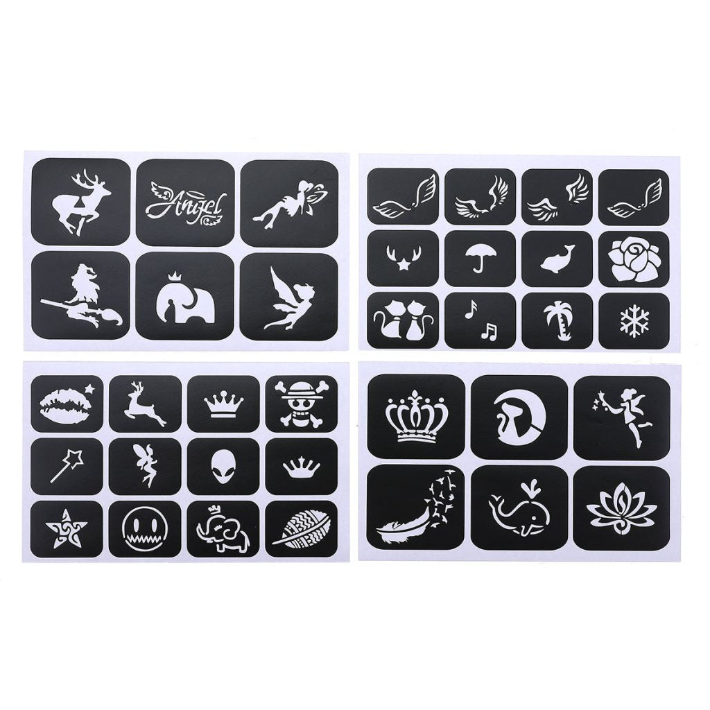 GlitterInk Tattoo Set – 30 Colours & 120 Shapes for Creative Body Art - Perfect Gift for Children