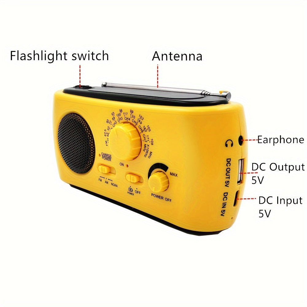 SurvivorTune Emergency Radio - Portable AM/FM Radio with Charger & Torch