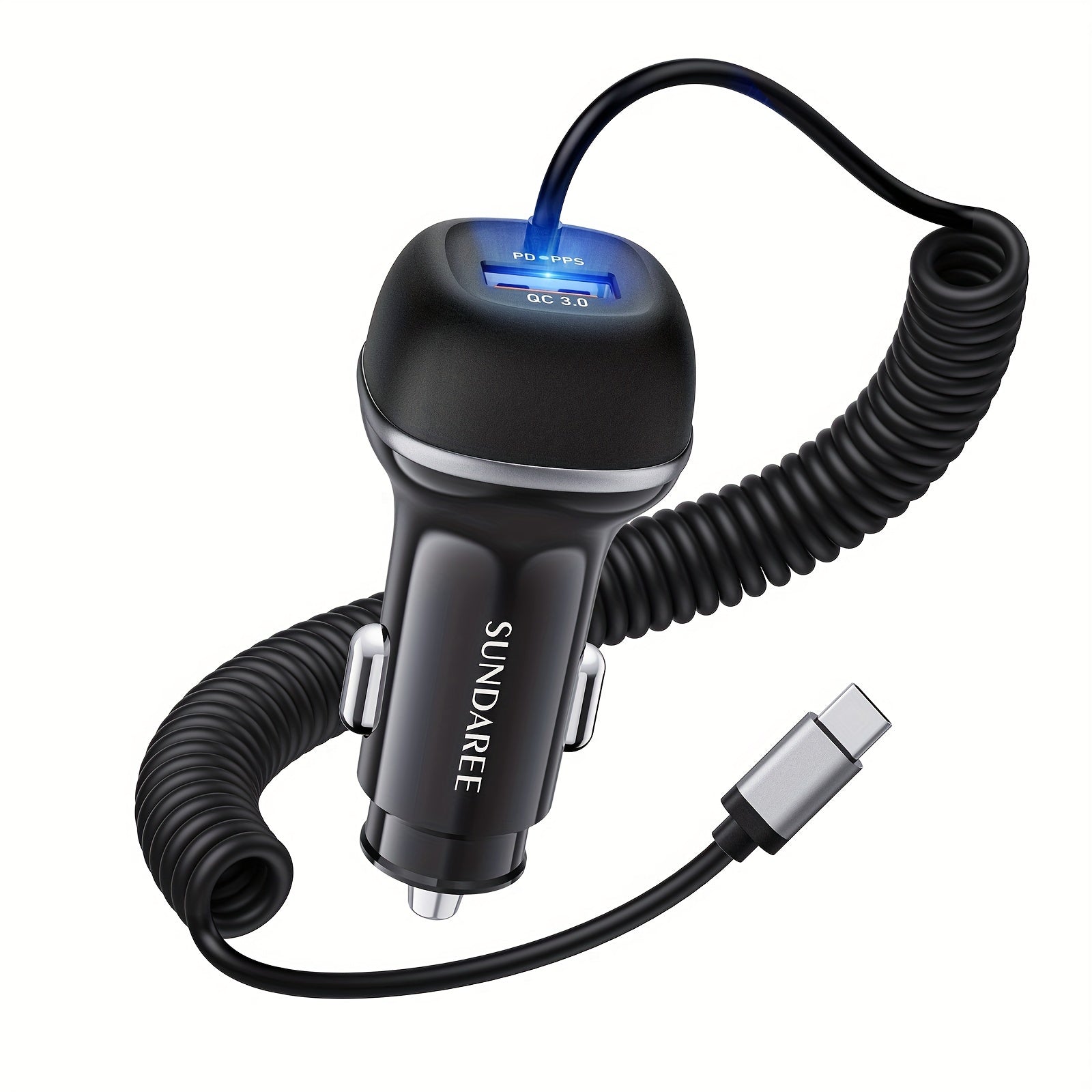 Fast Rechargeable USB-C 51W Car Charger – For Super Fast Charging of Multiple Devices
