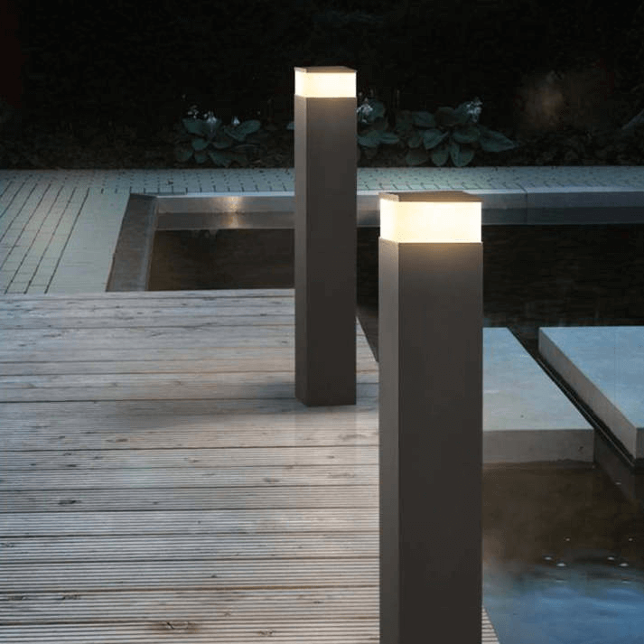 LED Outdoor Lamp - Rectangular Metal Design
