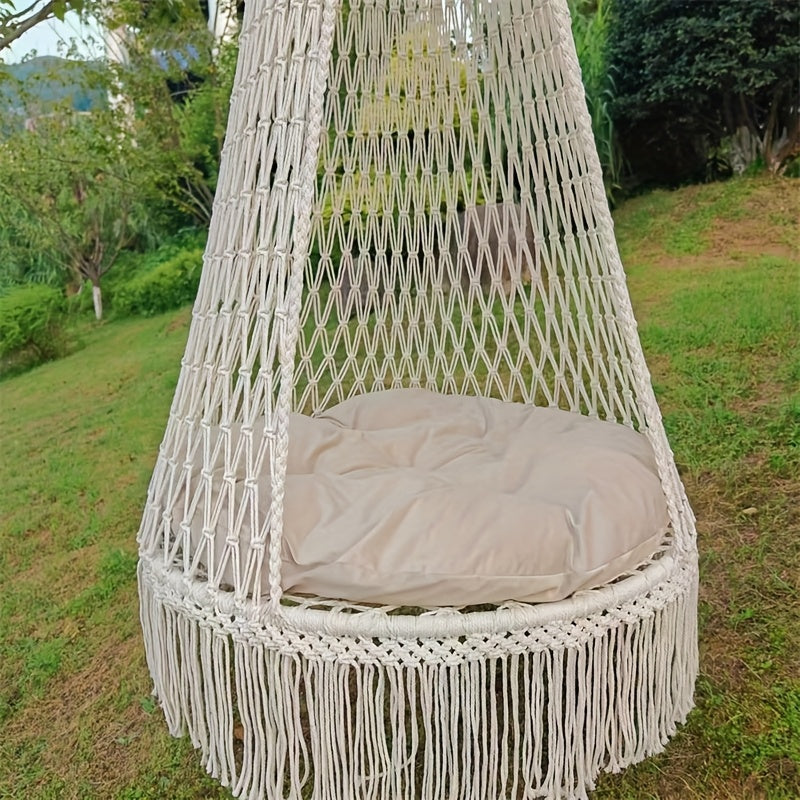 BohoSwing Handwoven Hanging Chair – Relaxed Bohemian Vibes