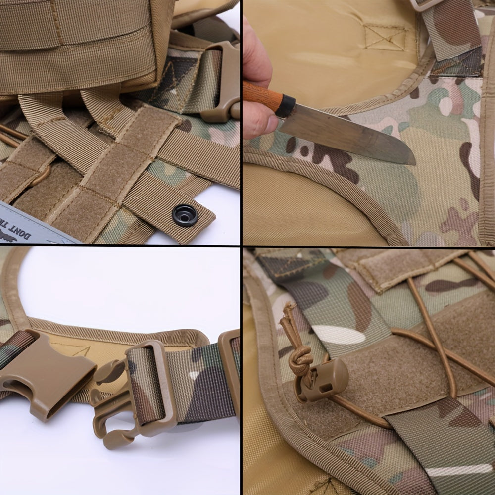 Tactical Dog Harness with Pockets – Durable Nylon Harness for Training and Adventures