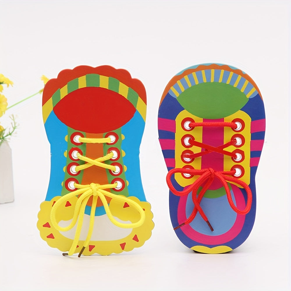 Educational Colourful Lacing Toy – Learning to Tie Shoelaces in a Playful Way