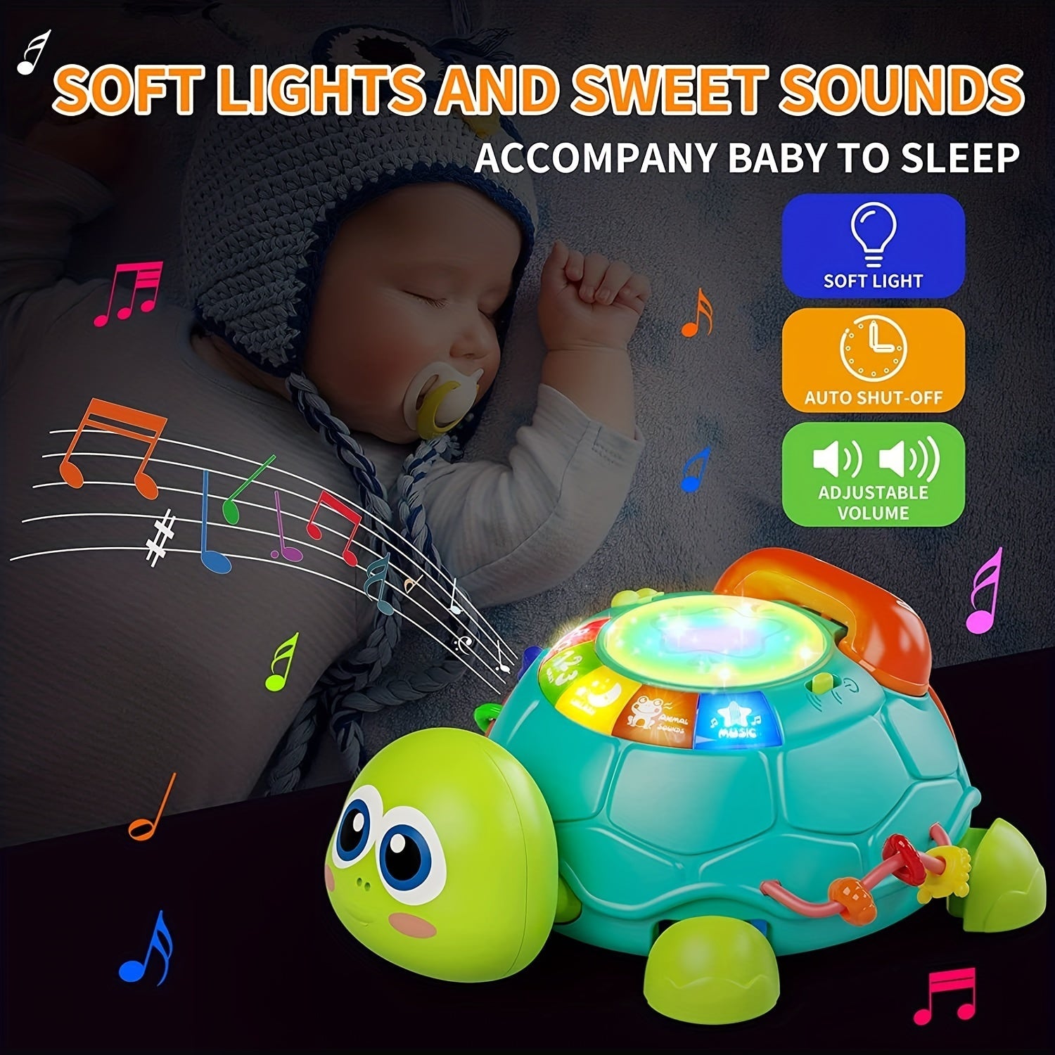 Interactive Musical Turtle Toy for Children – Educational and Fun, with Lights and Sounds