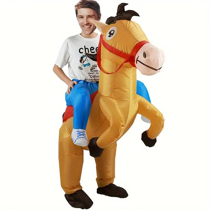 CowboyPony - Inflatable Horse Costume for Adults, Jazz Cowboy Style, Animal Theme, Perfect for Carnival and Parties