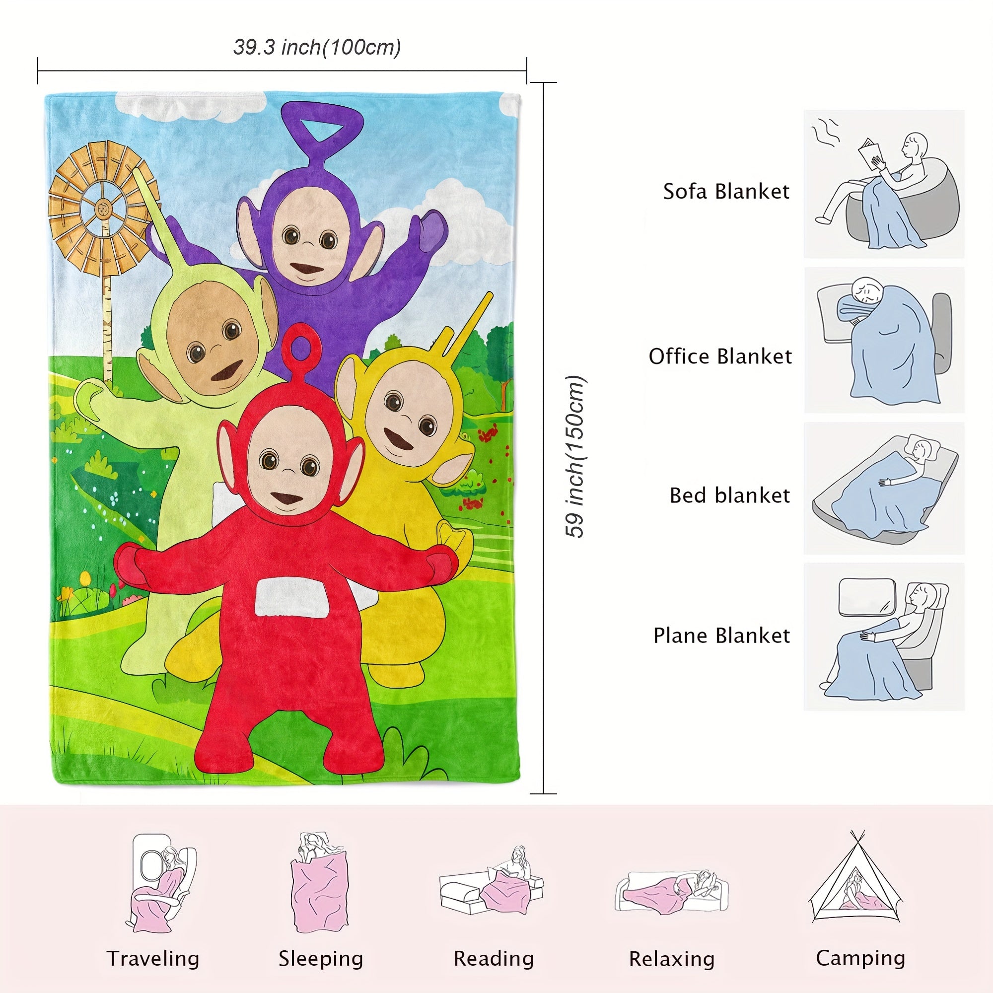 Teletubbies Blanket - For Children, Soft and Versatile
