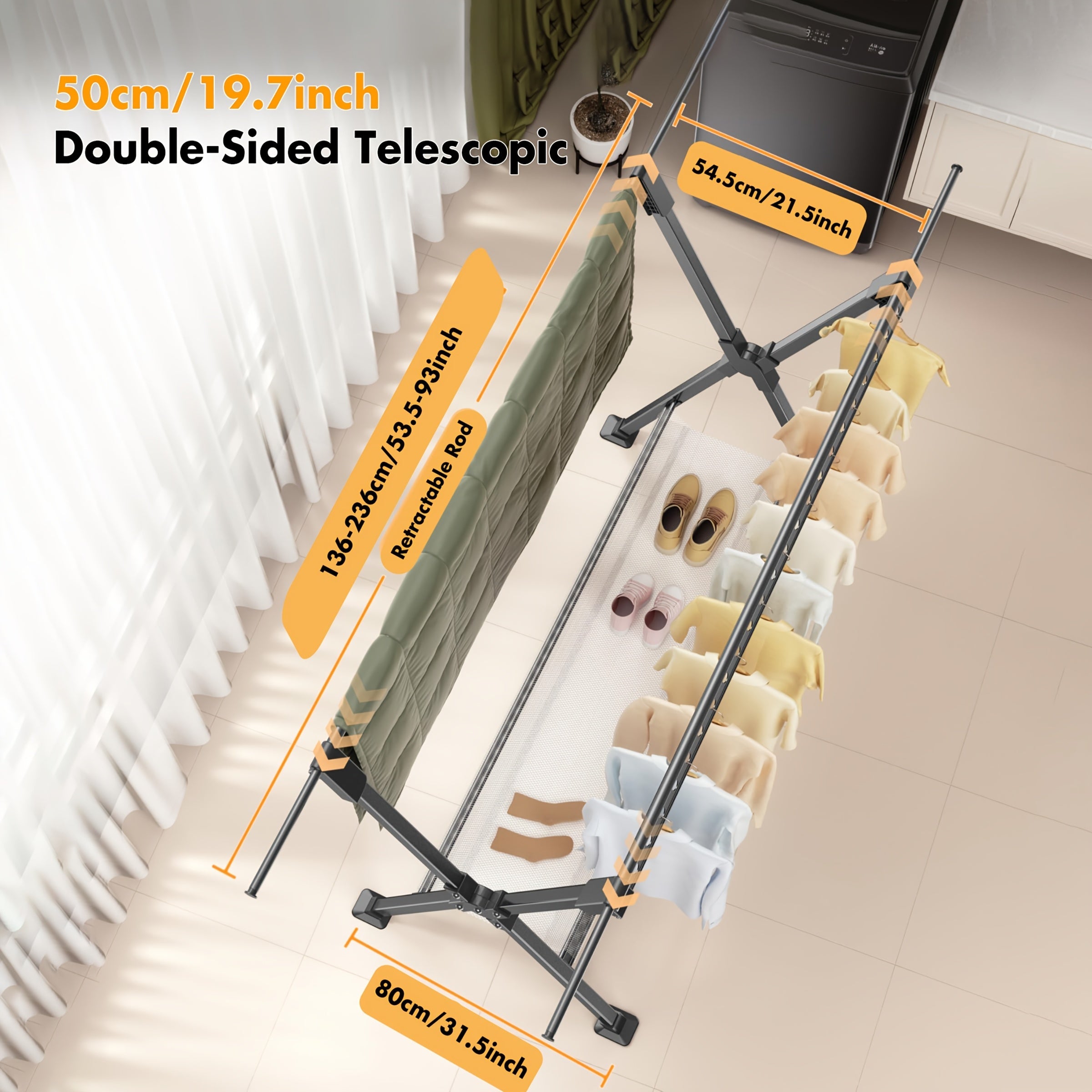 FlexiDry Clothes Drying Rack – Foldable and Spacious with 36 Windproof Holes