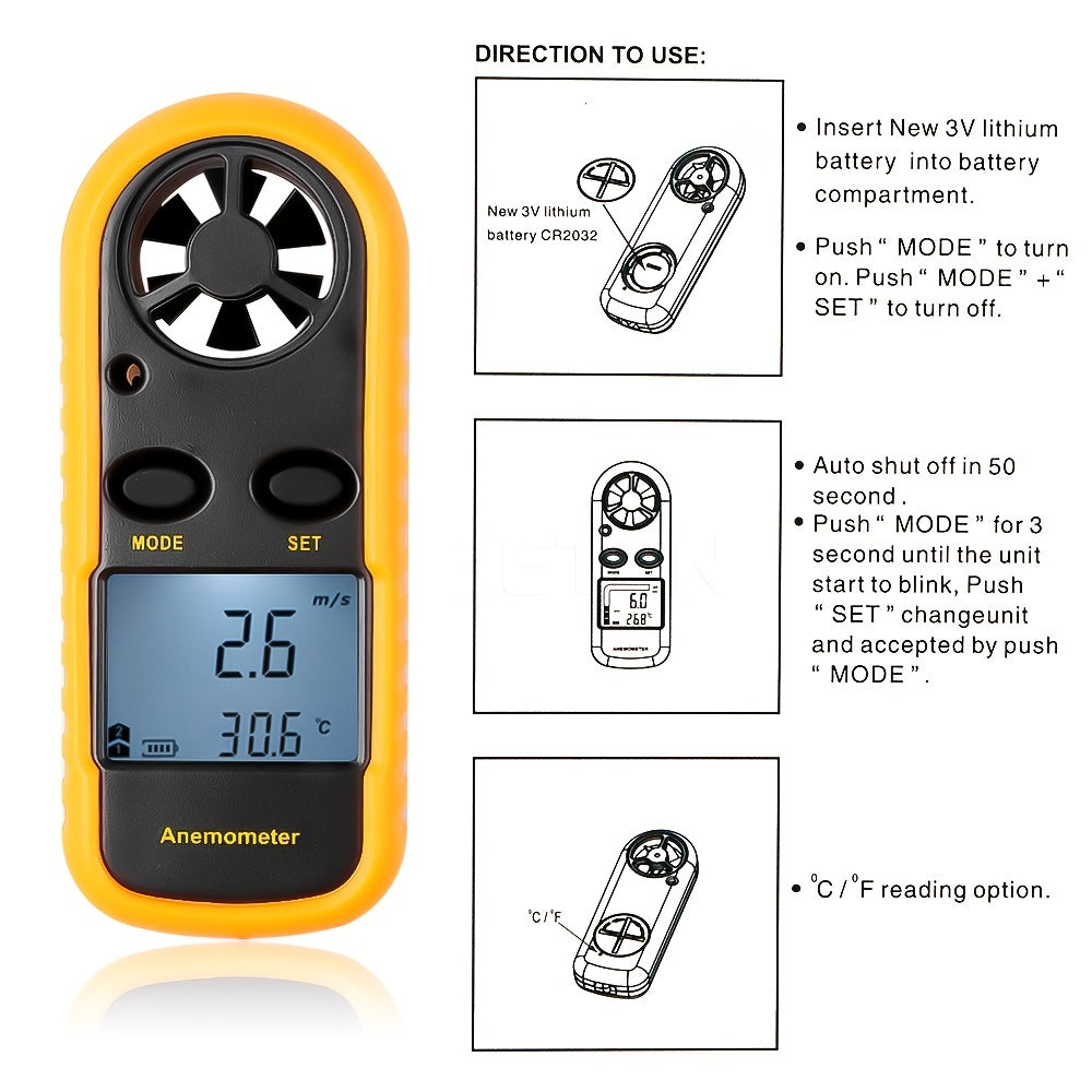 Compact Digital Anemometer – Handheld and Accurate for Outdoor Measurements