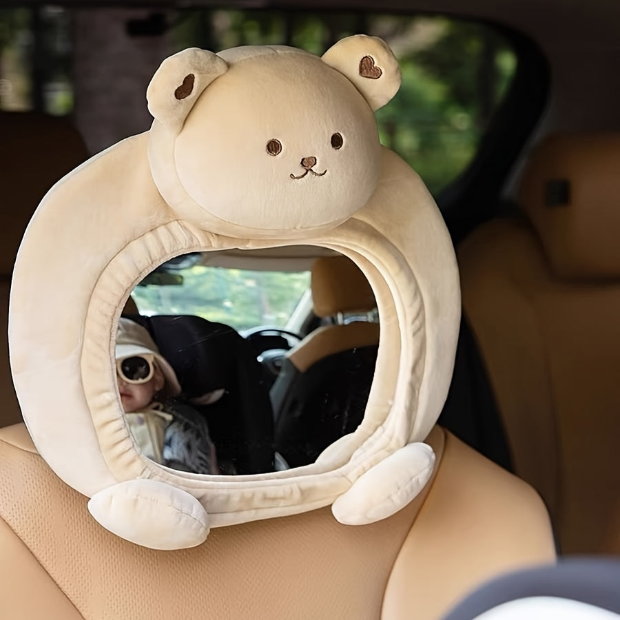 Baby Back Seat Mirror with Bear Motif – Safe Rear View