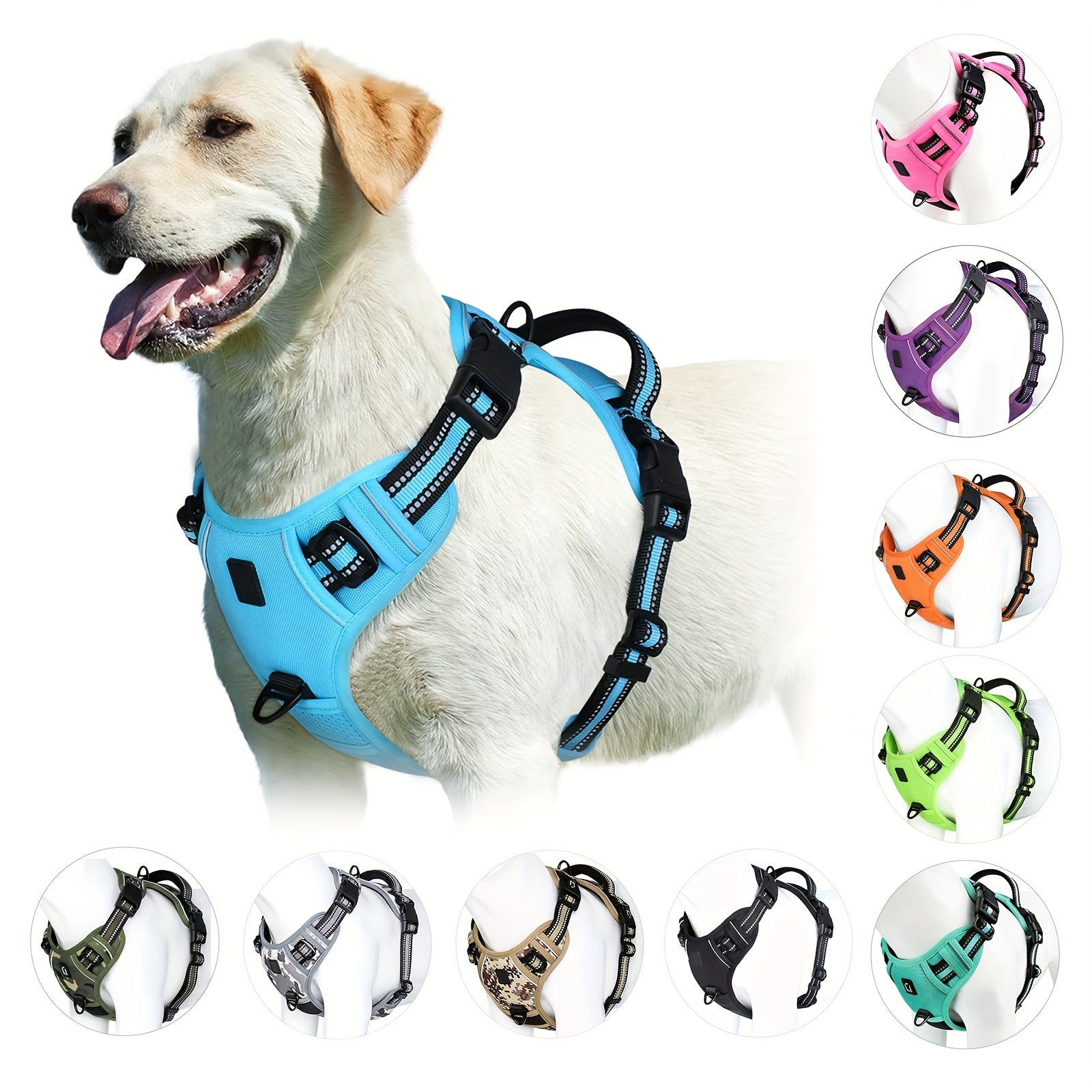 Reflective No-Pull Dog Harness – Easy Walking and Training with Handle