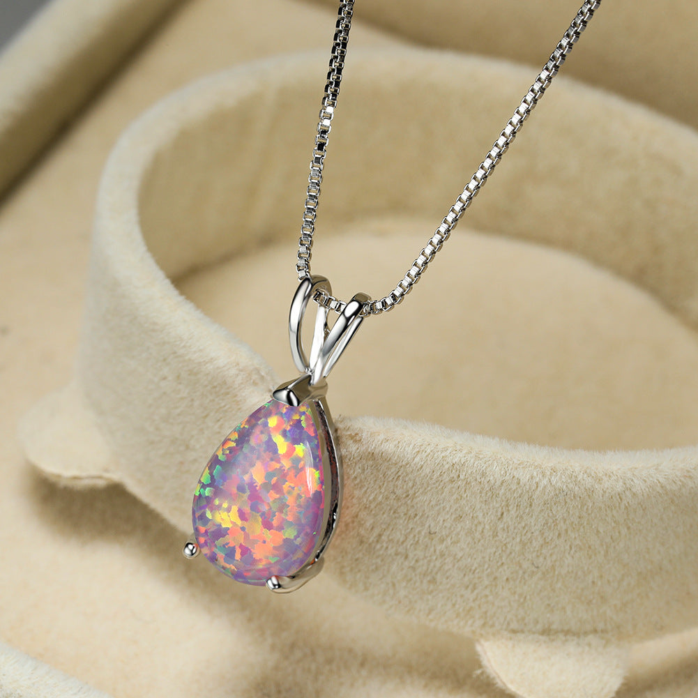 Minimalist Drop Opal Pendant Necklace – Selina