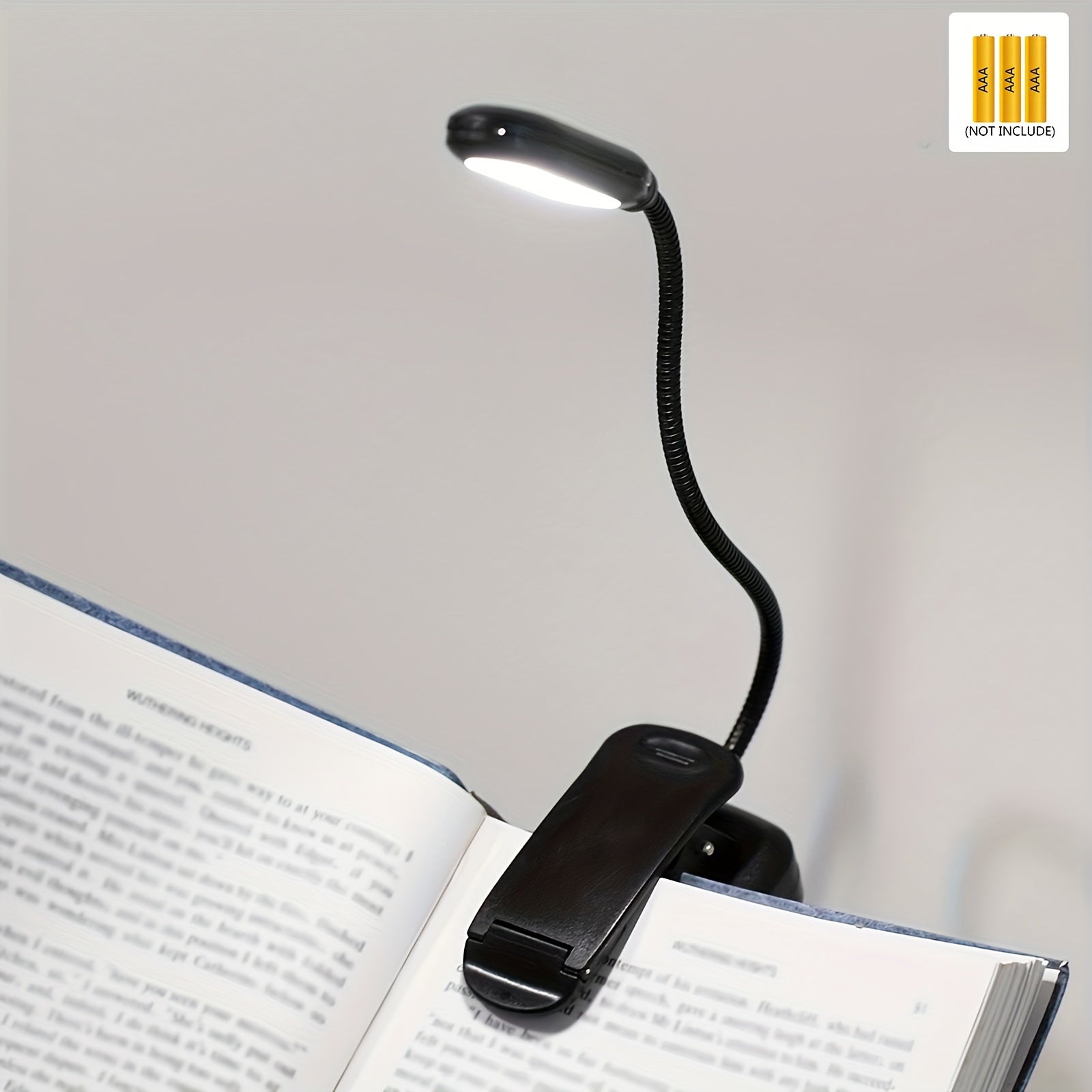 Flexible Clip Lamp - Portable Reading Light with Adjustable Neck for Home or Travel