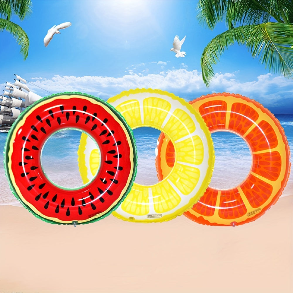 Fruit-Themed Inflatable Pool Floats – Set of 3 Durable Rings