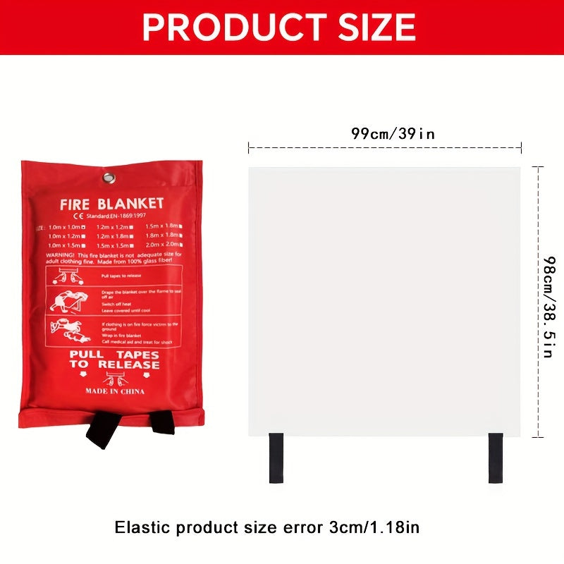 Emergency Fire Blanket for Households and Businesses – Flame Retardant Fire Blanket for Kitchen, Office, and Car