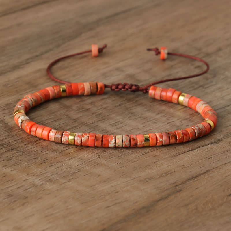 Braided Bracelet with 2.4 mm Natural Stone Beads – Seraphina