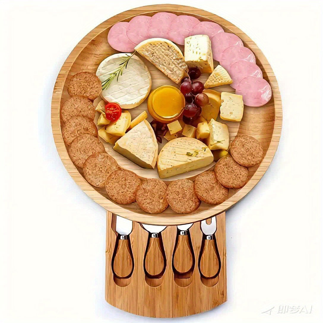 Bamboo Cheese Board with Cheese Knives – Stylish and Practical for Any Occasion