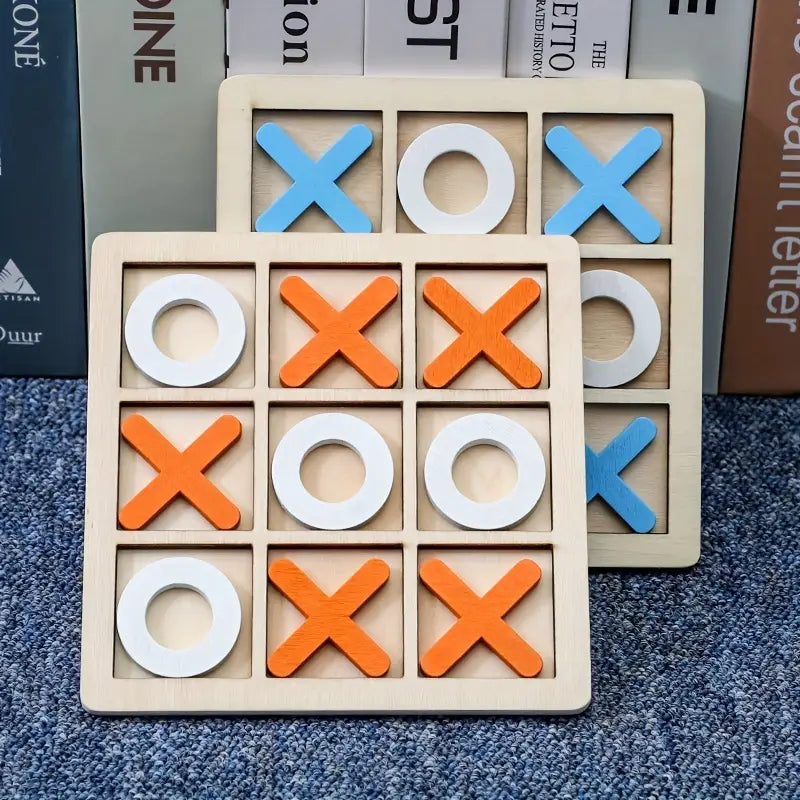 Wooden XOXO Board Game – Classic Noughts and Crosses Strategy Game