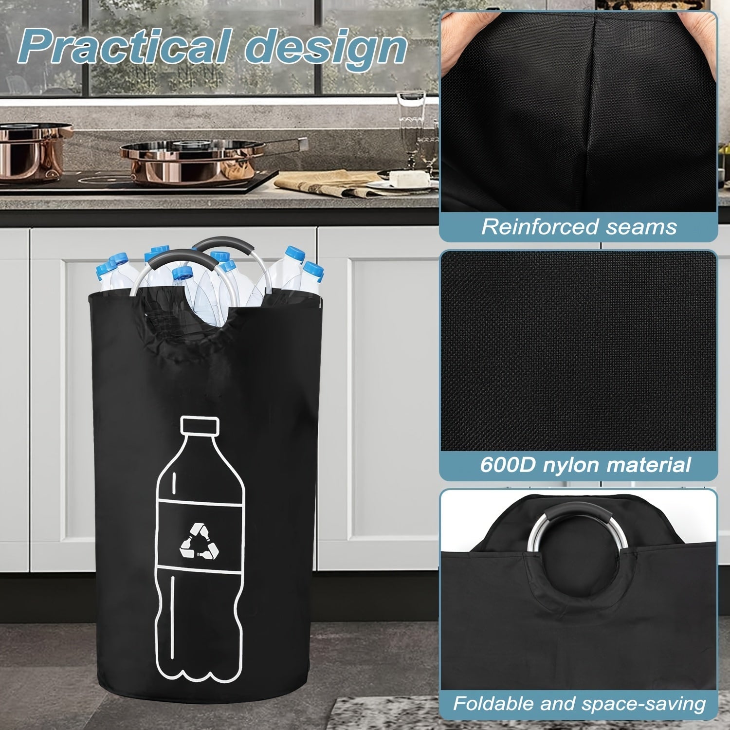 Large 70L Polyester Storage Bag – Versatile for Waste, Laundry, or Kitchen Storage