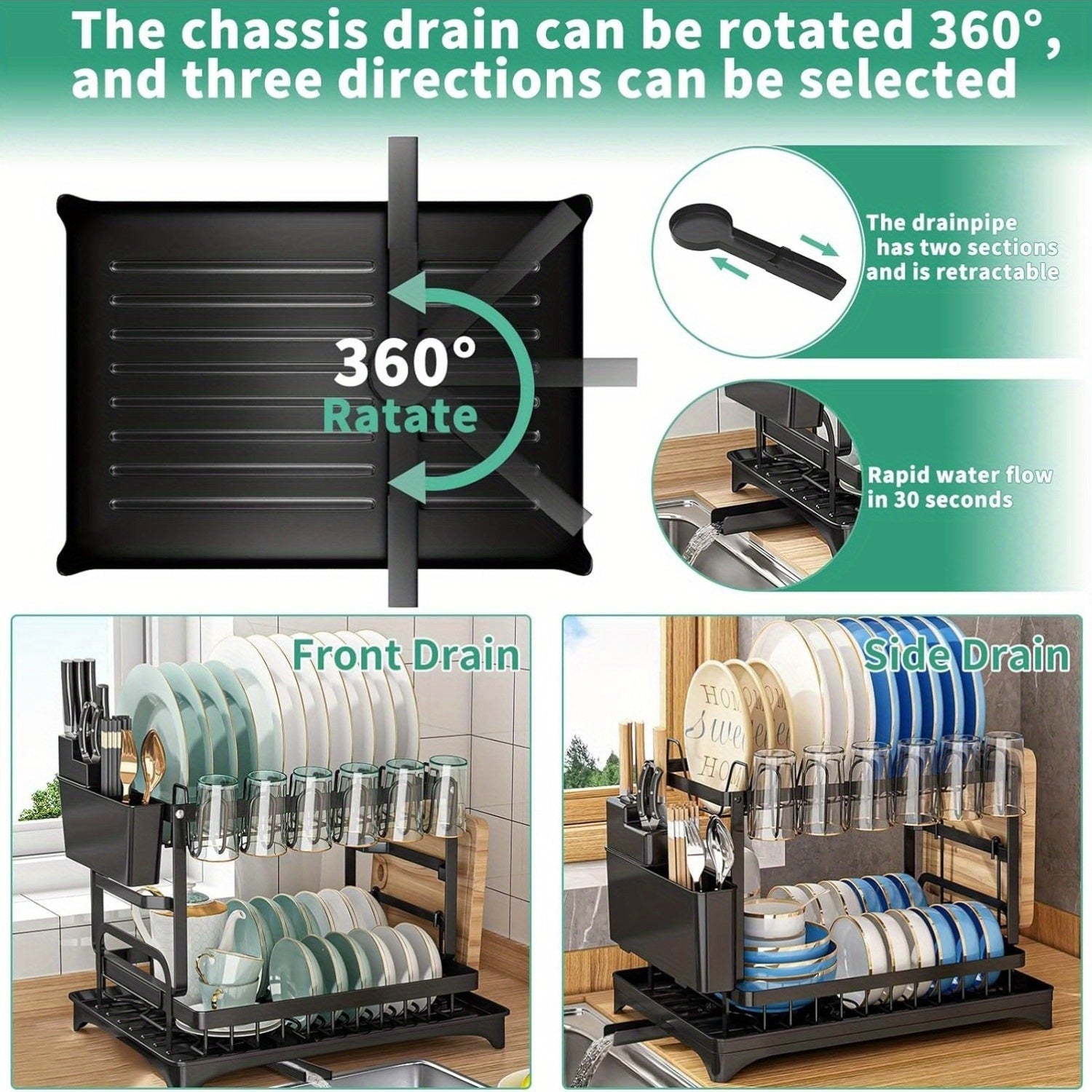 Adjustable 2-Tier Dish Rack – Durable and Practical for Every Kitchen