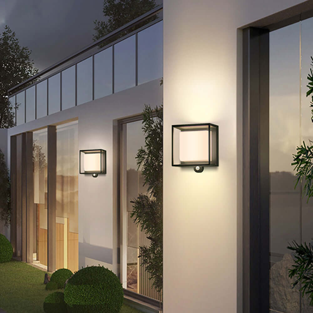 Modern Outdoor Wall Light with Solar Power & Sensor