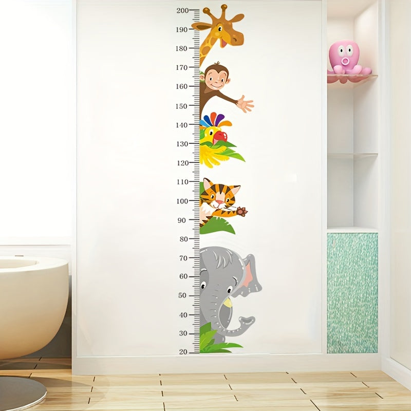 Animal Growth Chart Wall Stickers - Playful Measurement for Children
