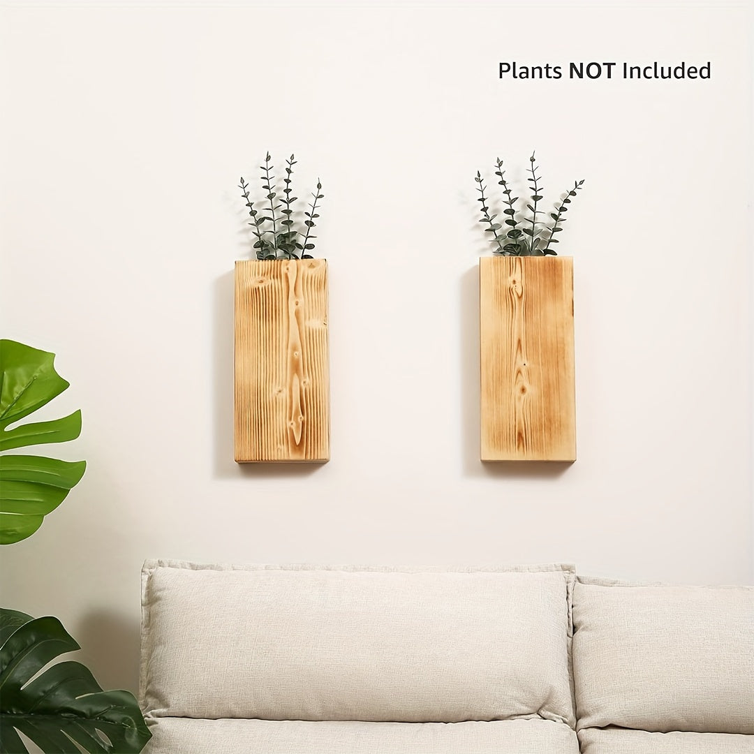 Rustic Wooden Wall Vase - Natural Atmosphere for Any Interior