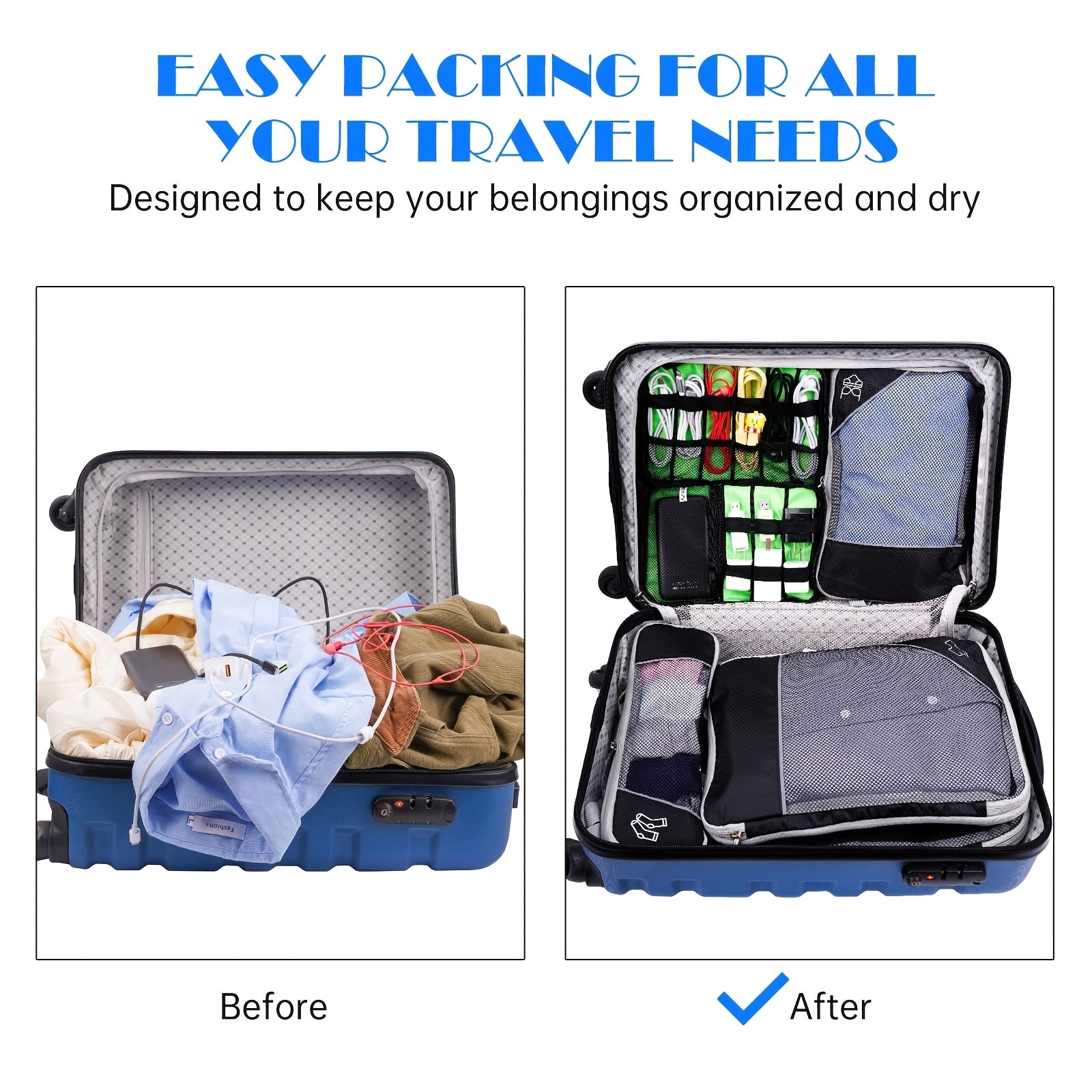 Travel Organiser Set – Compact and Practical for Travelling