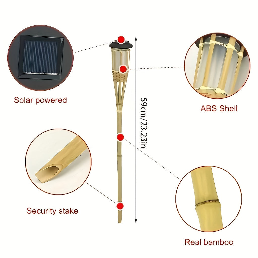 Solar Bamboo Flame Lantern – Atmospheric and Natural