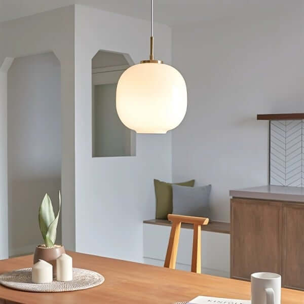 Modern Pendant Light - Opal Glass Design