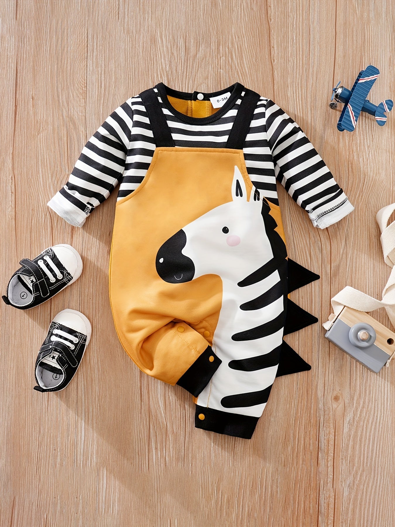 Cute Zebra Romper for Babies – Perfect for Spring and Autumn Outdoor Adventures