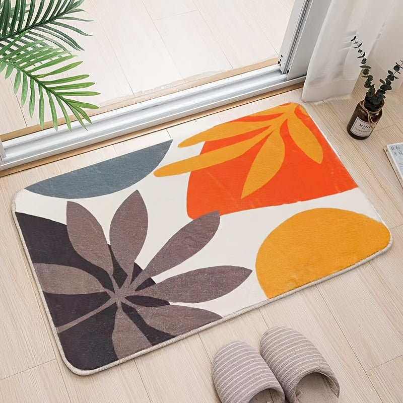 Abstract Geometric Bath Mat – Absorbent and Soft for Bathroom or Kitchen