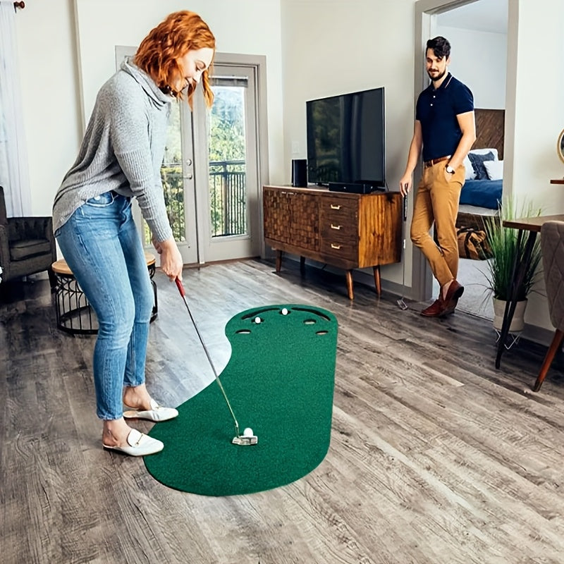 Portable Golf Putting Mat 91×274 cm | Indoor & Outdoor Putting Mat | Dual-Colour Design with Felt Texture