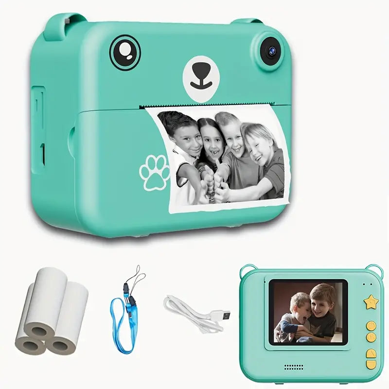 SnapKid - Compact Instant Camera for Children - 1080P HD, Photo & Video, Includes Printing Paper & USB Charger