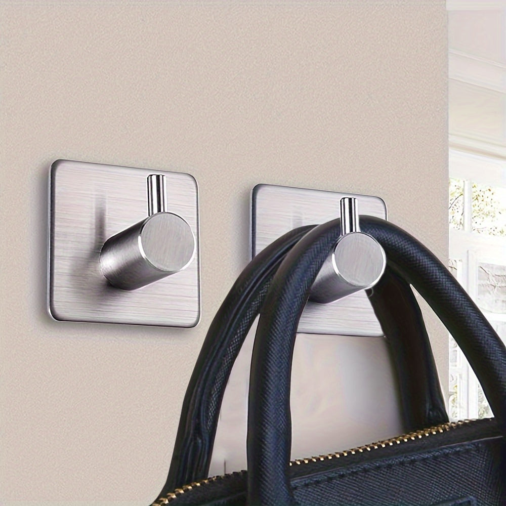 4-Piece Self-Adhesive Stainless Steel Hook Set – Minimalistic, Strong and Waterproof