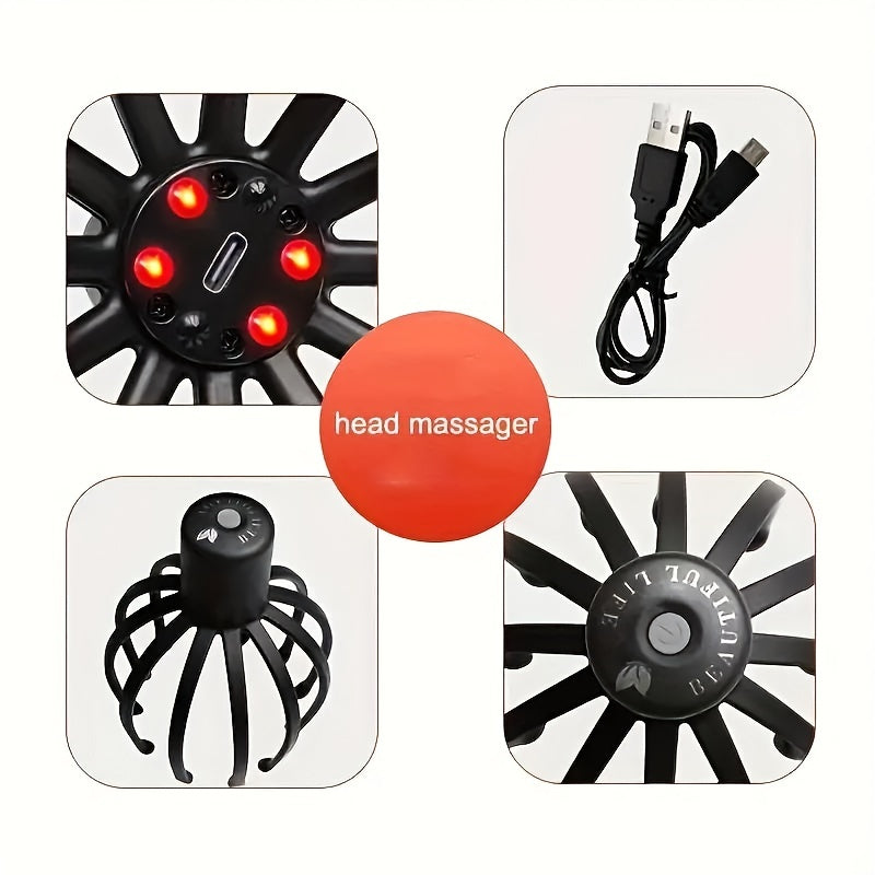 Electric Octopus Scalp Massager – USB Rechargeable and Compact