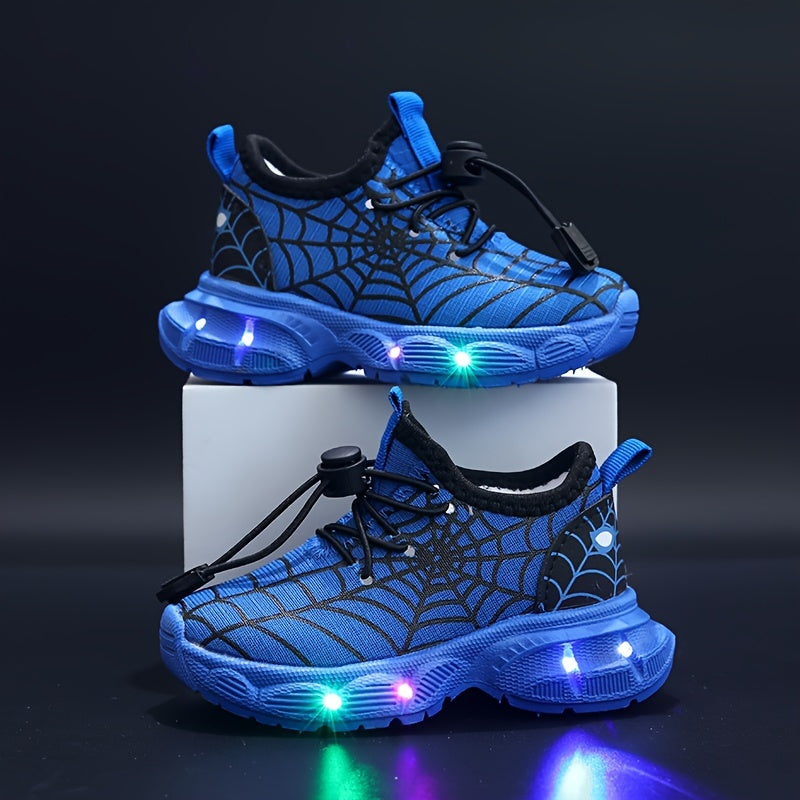 Joris' Spider Web Sneakers with LED Lights - For Playful Children