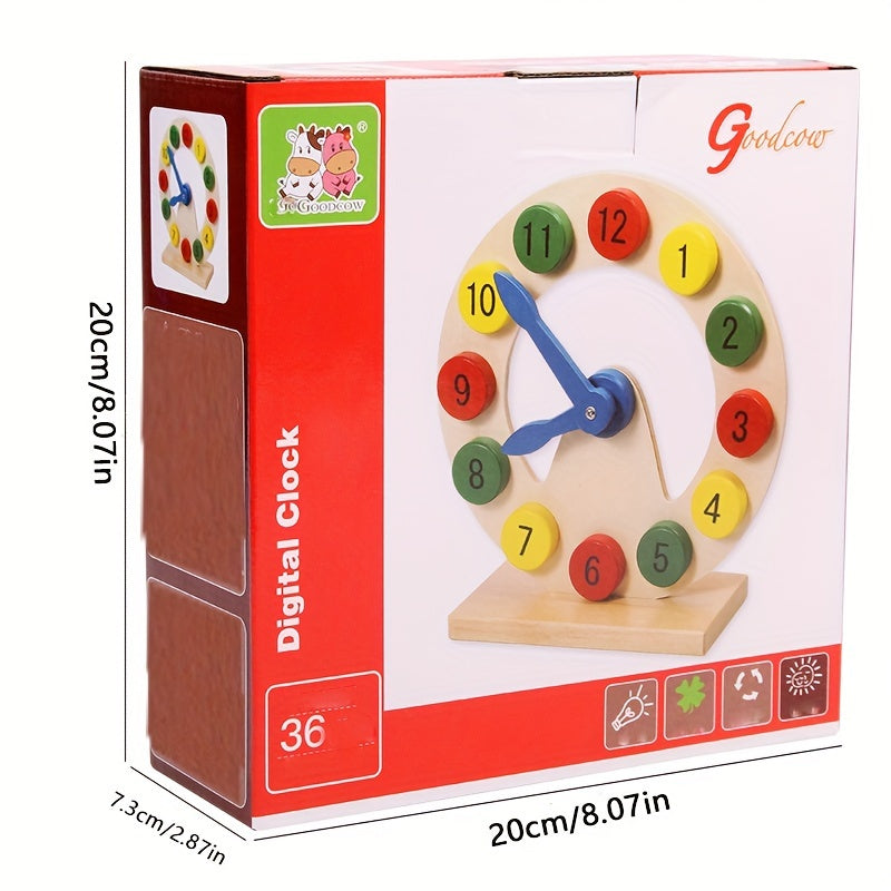 Wooden Learning Clock for Children – Educational Toy to Learn Numbers and Time