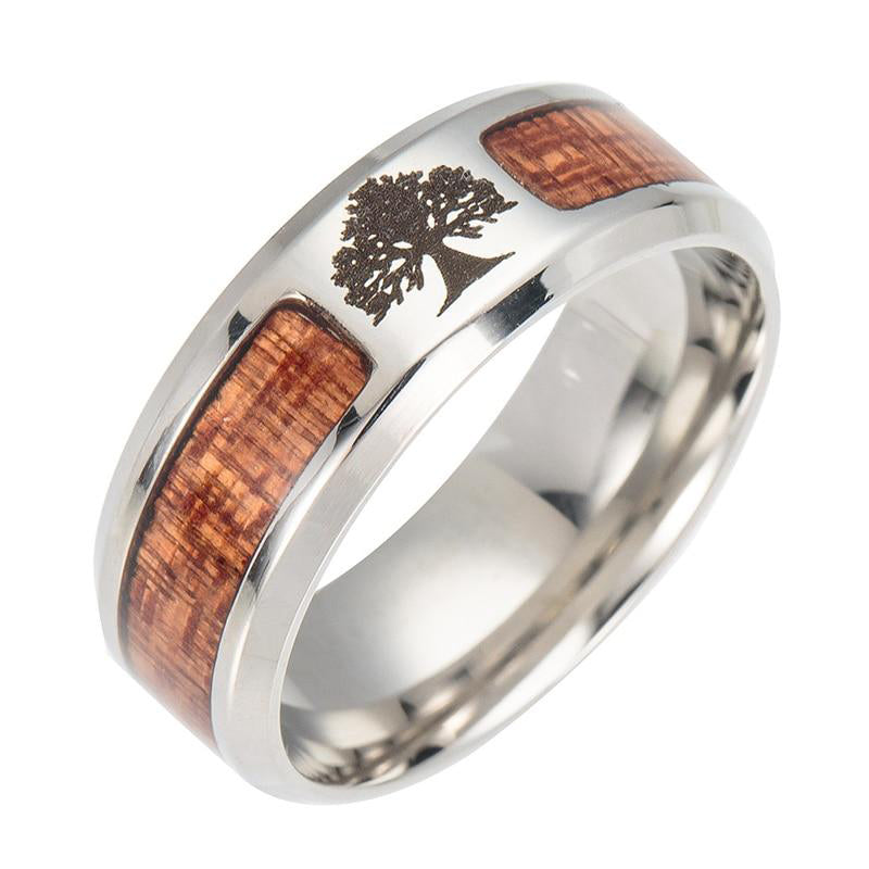 Stylish Tree of Life Ring in Stainless Steel for Women – Elina