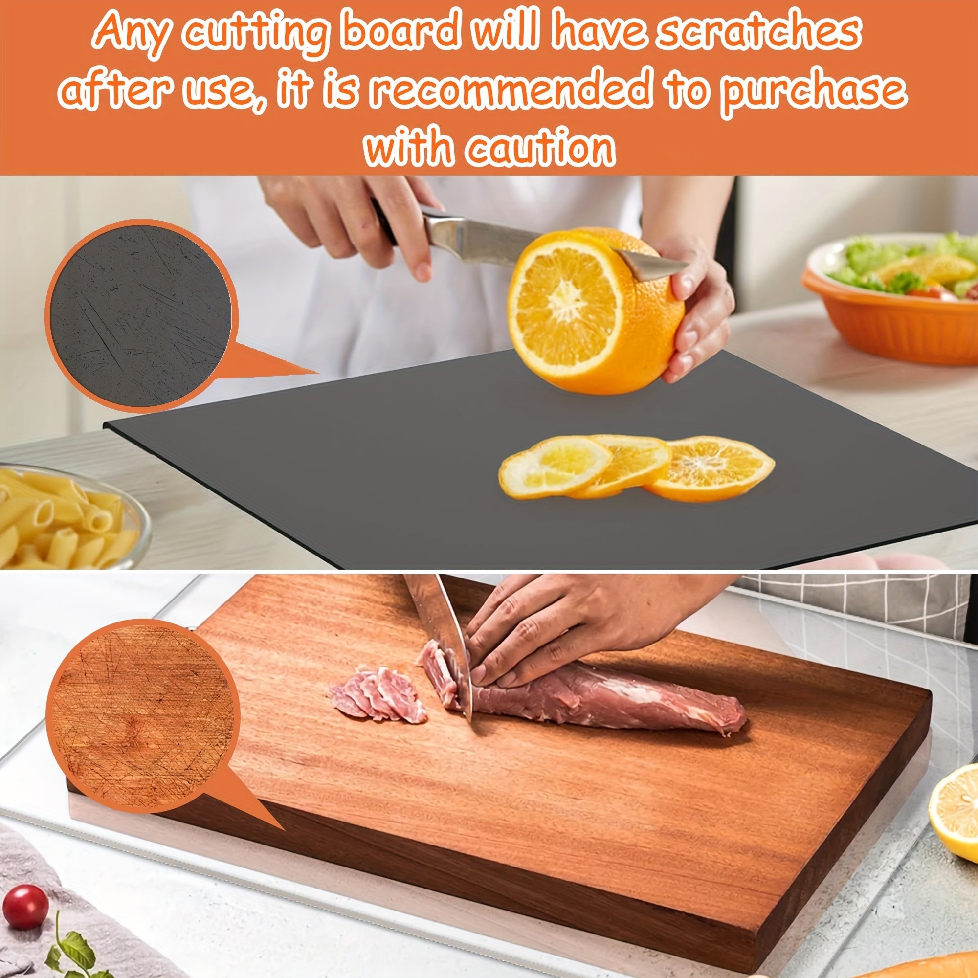 Acrylic Chopping Board with Non-Slip Surface - Durable Kitchenware for Safe Cutting