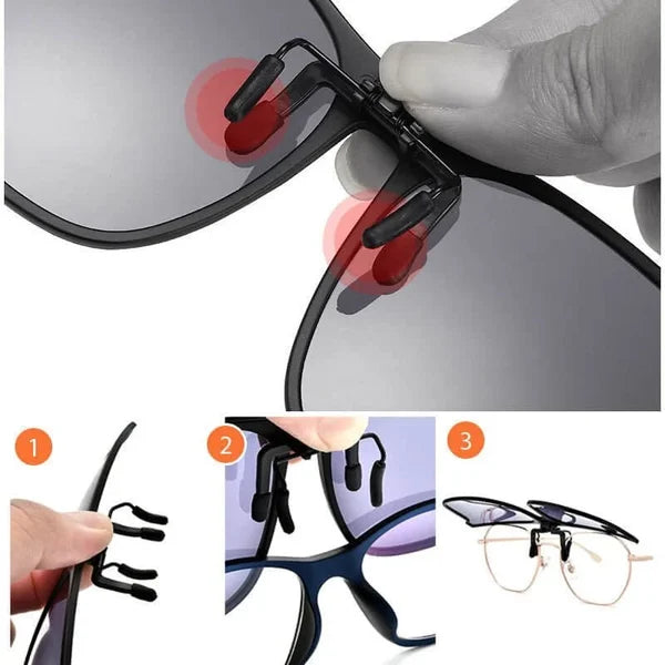LuxGuard Polarized Clip-On Sunglasses | Stylish UV400 & Anti-Glare Protection