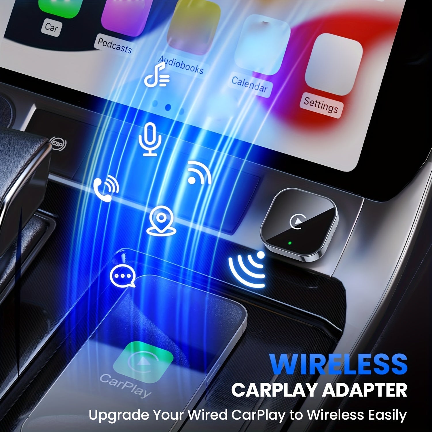 2-in-1 Wireless CarPlay & Android Auto Adapter – Plug & Play Quick Connection