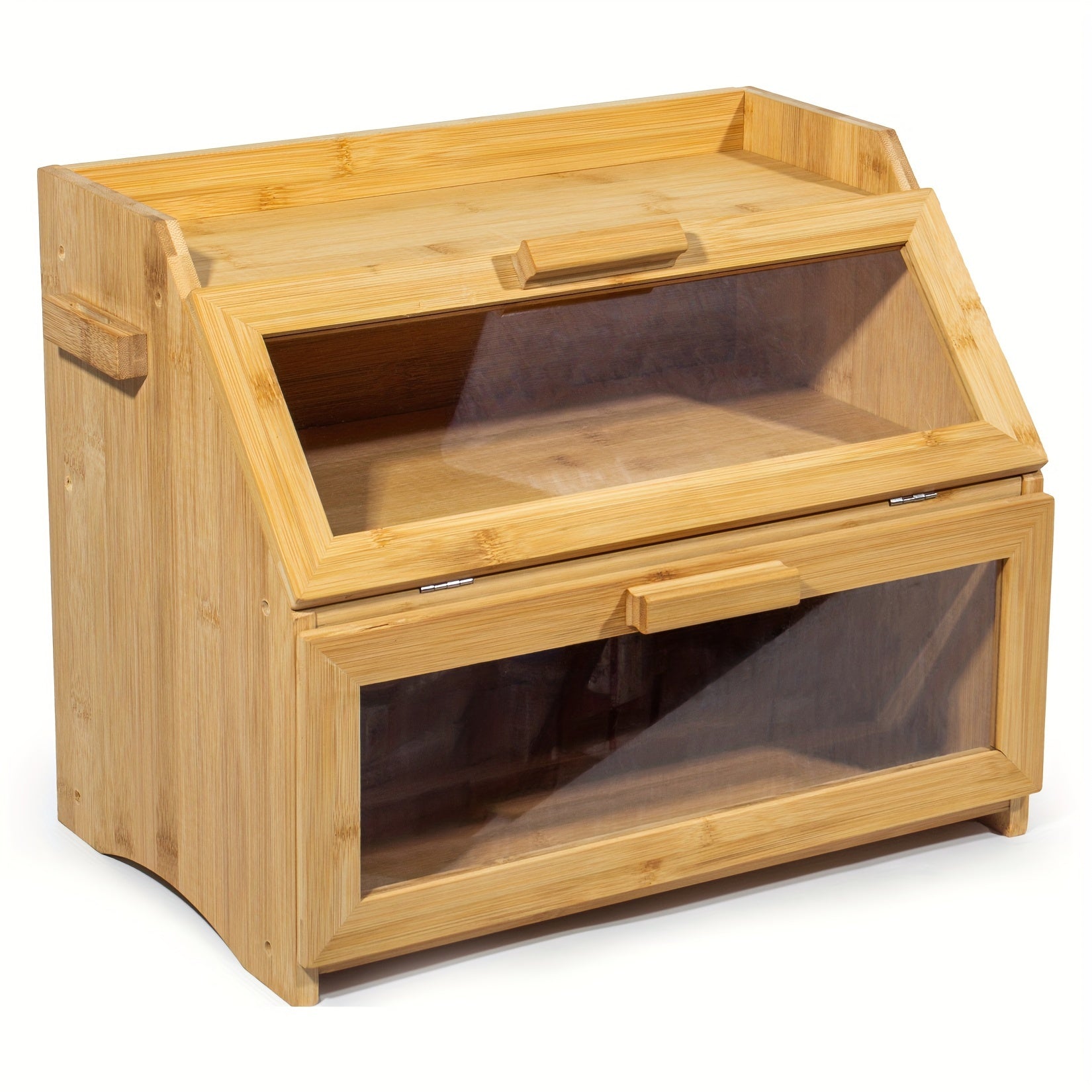 Bamboo Bread Box with Double Shelves – Practical and Stylish