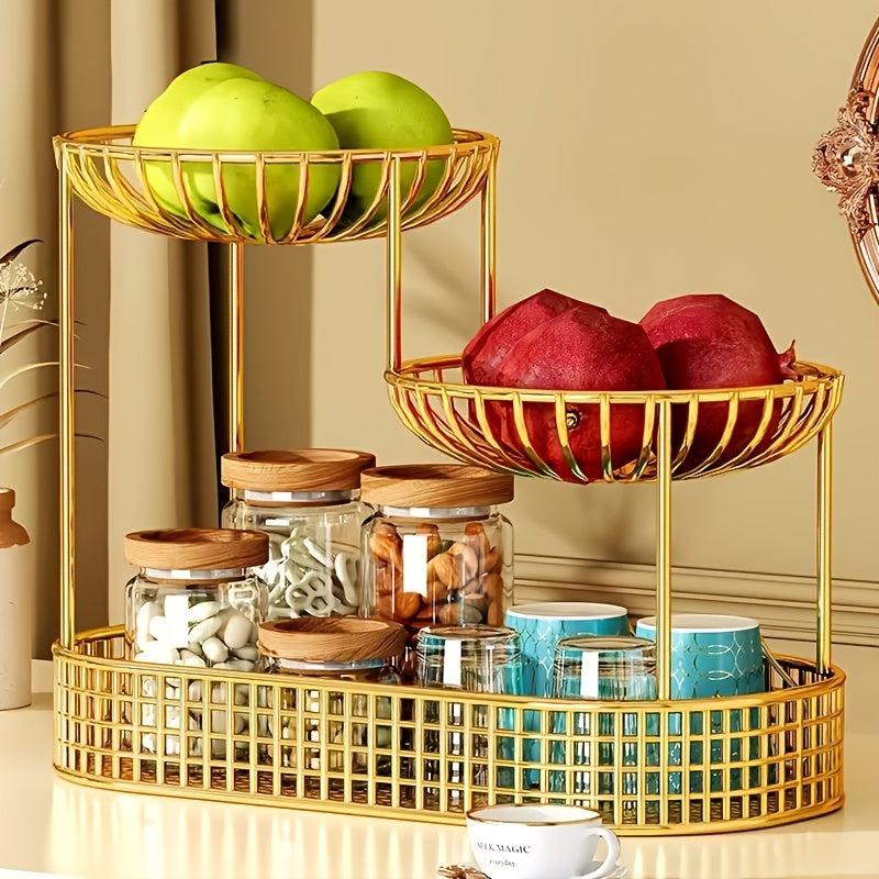 GoldenTier 3-Tier Fruit Basket – Elegant and Practical